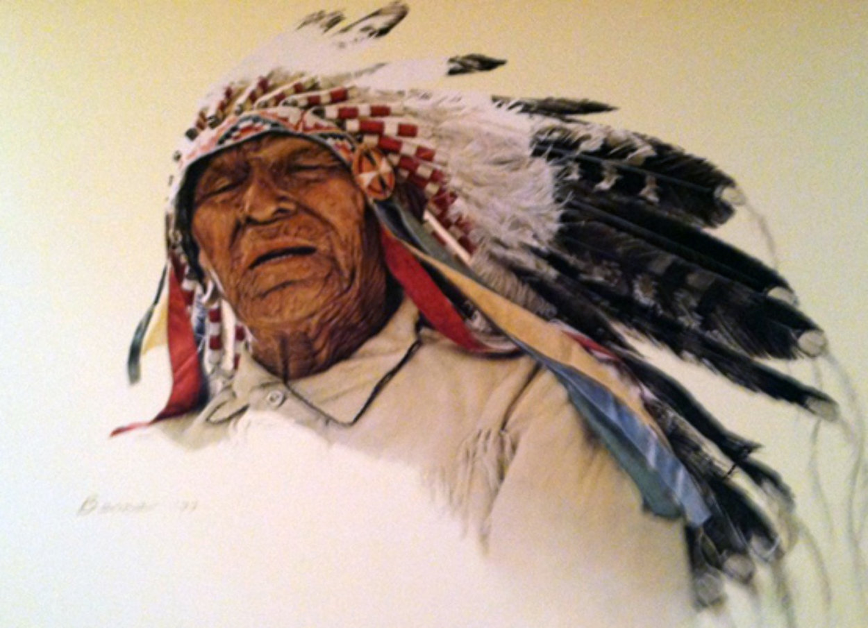 A Crow Indian Bama 1977 Limited Edition Print by James Bama
