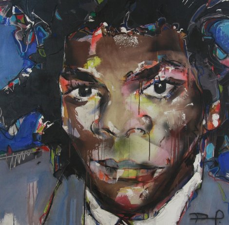 Basquiat 2012 41x43 Huge Original Painting - David Banegas