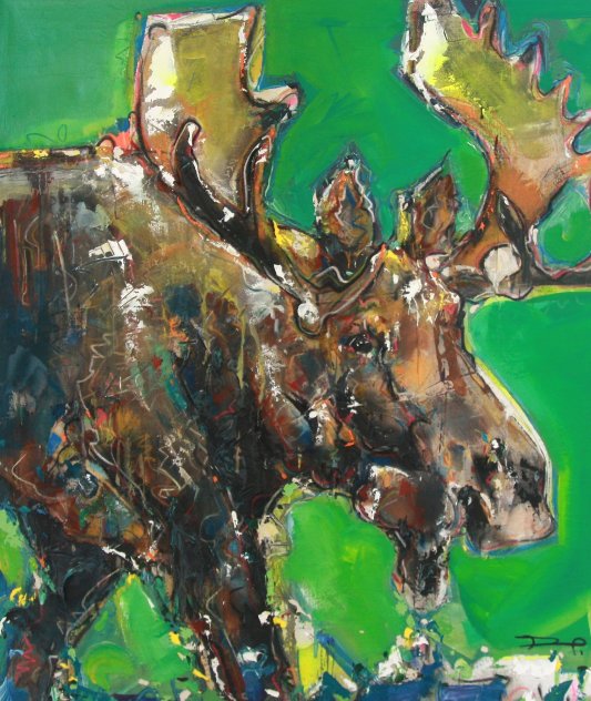 Moose 2012 51x45 Huge Original Painting by David Banegas