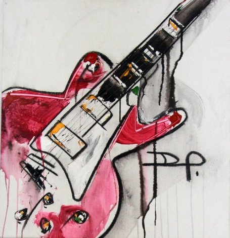 Guitar 2012 27x24 Original Painting - David Banegas