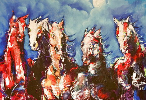 Night Run - 48x72 Horse Print on Canvas - Huge Mural Size Limited Edition Print - David Banegas