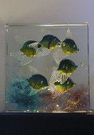 6 Fish Swimming Glass Sculpture Sculpture by Alfredo Barbini - 1