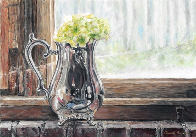 Silver Pitcher 2016 15x12 Original Painting by Camille Barnes