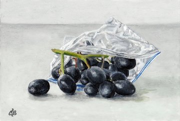 A Baggie of Grapes 2016 11x9 Original Painting - Camille Barnes