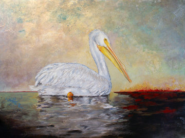 Pelican 2014 26x35 Original Painting - Camille Barnes Pelican 2014 26x35 Original Painting - Camille Barnes