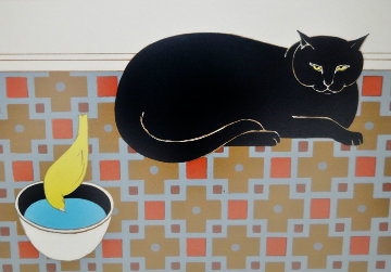 Cat And Canary 1980 Limited Edition Print - Will Barnet Cat And Canary 1980 Limited Edition Print - Will Barnet