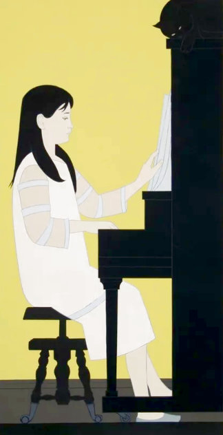 Girl at Piano 1973 HS - Huge Limited Edition Print by Will Barnet