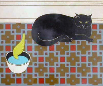 Cat and Canary 1980 Limited Edition Print - Will Barnet