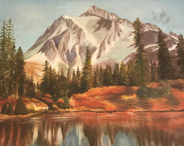 Landscape 1982 32x32 Original Painting - Burt Barr Landscape 1982 32x32 Original Painting - Burt Barr