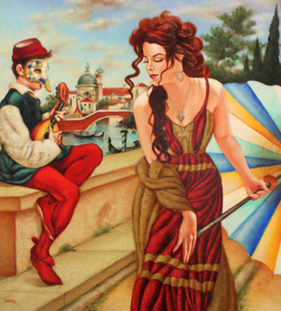 Seduzione Di Mandolino 2015 47x43 Huge Original Painting by Edgar Barrios