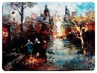Cityscape 1946 12x15 Original Painting by Edward Barton - 1 Cityscape 1946 12x15 Original Painting by Edward Barton - 1