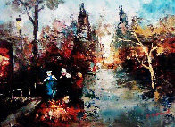 Cityscape 1946 12x15 Original Painting by Edward Barton - 0 Cityscape 1946 12x15 Original Painting by Edward Barton - 0