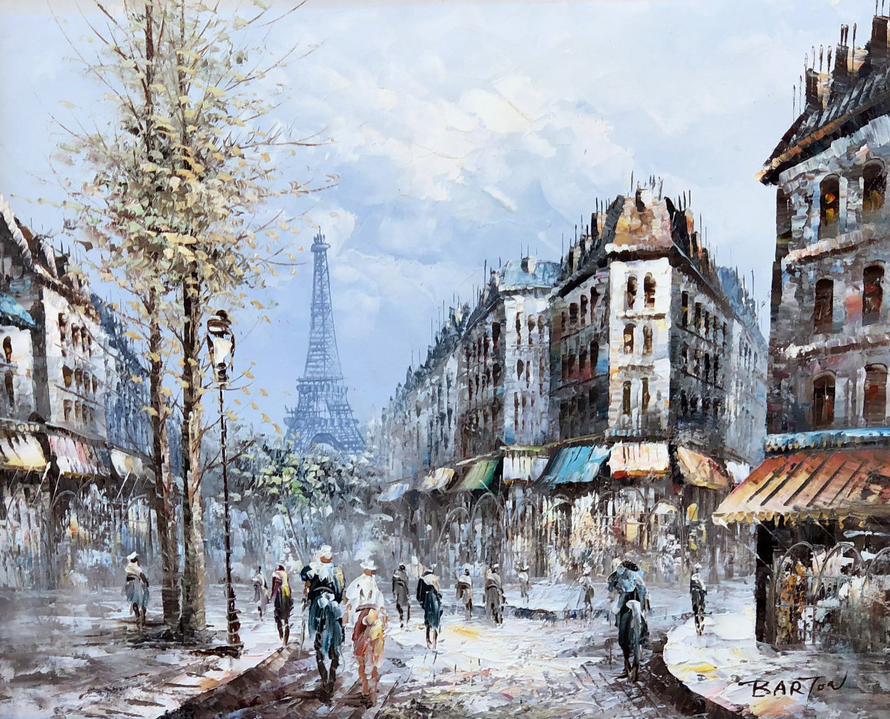 Paris 40x65 Huge Original Painting by Edward Barton