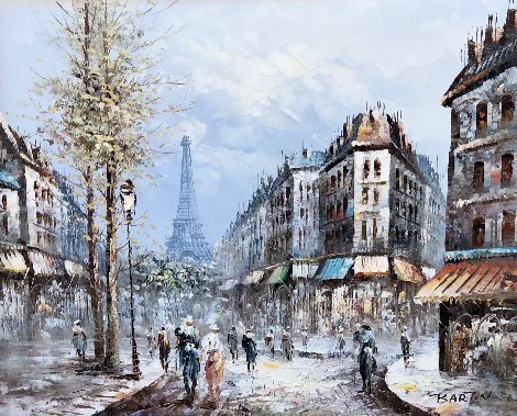 Paris 40x65 Huge - France Original Painting - Edward Barton
