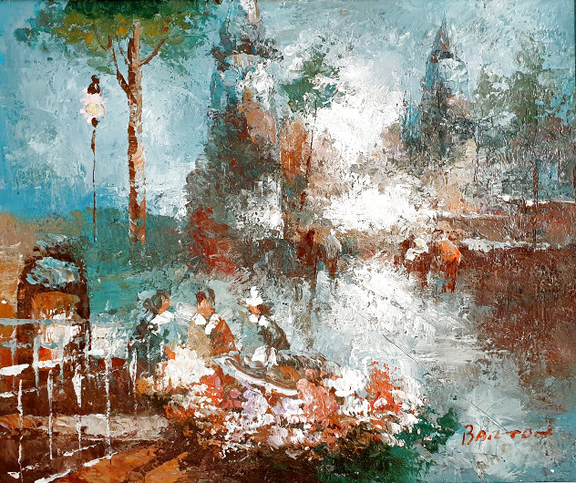 Untitled Cityscape 20x23 Original Painting by Edward Barton