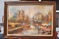 Untitled Parisian Cityscape 1946 42x31 Original Painting by Edward Barton - 2