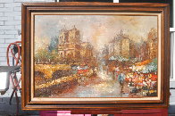 Untitled Parisian Cityscape 1946 42x31 Original Painting by Edward Barton - 3