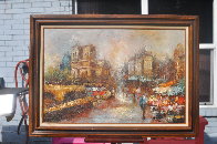 Untitled Parisian Cityscape 1946 42x31 Original Painting by Edward Barton - 1