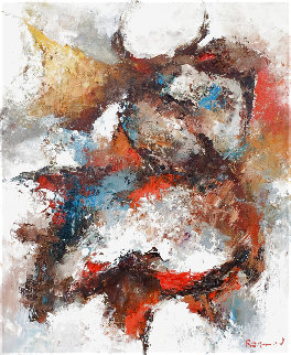 Untitled Abstract Painting 30x26 Original Painting - Edward Barton