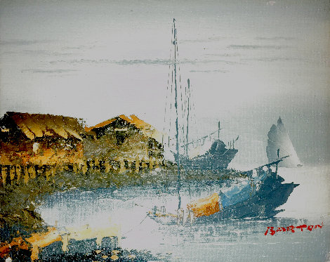 Untitled Seascape 8x10 Original Painting - Edward Barton