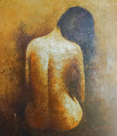 Seated Female 1980 31x27 Original Painting - Edward Barton