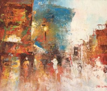 Cityscapes, Two Paintings 6x9 Original Painting - Edward Barton