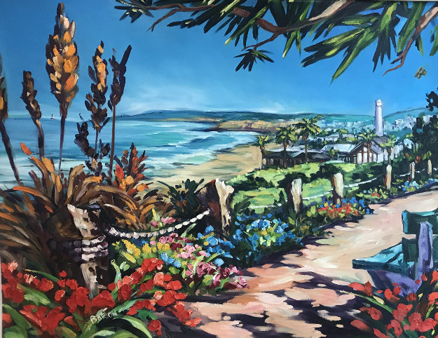 Del Mar Coast 2003 46x57 San Diego Original Painting - Steve Barton