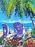Untitled Wavey Frame Seascape 2000 49x39 Huge Wavey Frame Original Painting by Steve Barton - 0