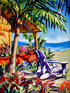 Untitled Beach 1998 42x36 - Huge Wavey Frame Original Painting - Steve Barton Untitled Beach 1998 42x36 - Huge Wavey Frame Original Painting - Steve Barton