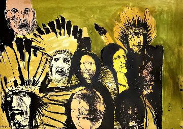 Indian Faces 1974 Limited Edition Print - Leonard Baskin Indian Faces 1974 Limited Edition Print - Leonard Baskin