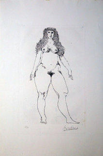 Standing Nude 1992 Limited Edition Print - Leonard Baskin Standing Nude 1992 Limited Edition Print - Leonard Baskin