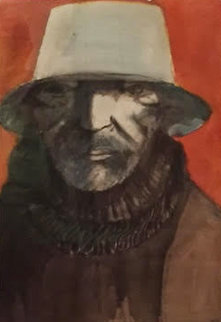 Baskin As Blue Beard Watercolor 1989 32x42 Watercolor - Leonard Baskin Baskin As Blue Beard Watercolor 1989 32x42 Watercolor - Leonard Baskin