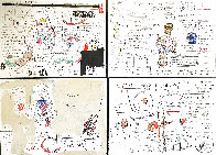 Wolf Sausage, King Brand, Dog Leg Study, and Undiscovered Genius AP 2019 Suite of 4 Limited Edition Print by Jean Michel Basquiat - 0
