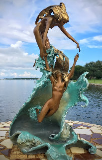 Dancing With Waves 1987 Bronze Sculpture 23 in Sculpture - Angelo Basso Dancing With Waves 1987 Bronze Sculpture 23 in Sculpture - Angelo Basso