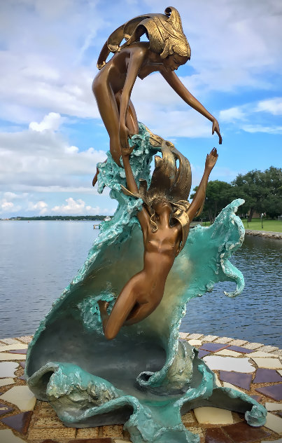 Dancing With Waves 1987 Bronze Sculpture 23 in Sculpture by Angelo Basso