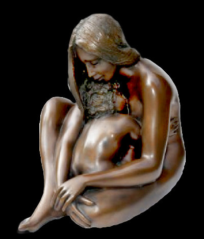Amore Materno Bronze Sculpture 13 in Sculpture - Angelo Basso