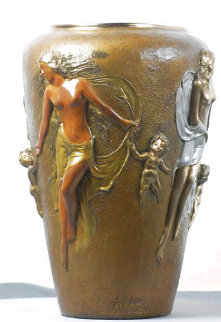 Seraphim Bronze Vase Sculpture 2000 13 in Sculpture - Angelo Basso Seraphim Bronze Vase Sculpture 2000 13 in Sculpture - Angelo Basso
