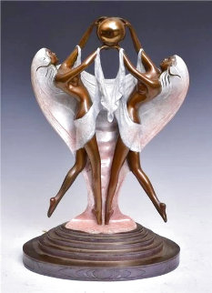 Duetto Bronze Sculpture 1970 19 in  Sculpture - Angelo Basso