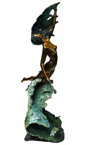 Over the Wave Bronze Sculpture 1986 22 in - Huge Sculpture - Angelo Basso