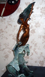 Over the Wave Bronze Sculpure 1986 22 in Sculpture - Angelo Basso