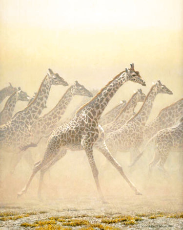 Galloping Herd: Giraffes 1981 Limited Edition Print - Robert Bateman