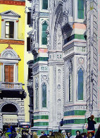 Sitting on the Steps of the Duomo 31x68 2009 31x68 Huge- Florence Italy Original Painting by Matthew Bates - 2 Sitting on the Steps of the Duomo 31x68 2009 31x68 Huge- Florence Italy Original Painting by Matthew Bates - 2