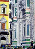Sitting on the Steps of the Duomo 2009 31x68  -Huge - Florence, Italy Original Painting by Matthew Bates - 2