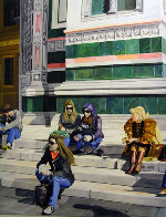 Sitting on the Steps of the Duomo 31x68 2009 31x68 Huge- Florence Italy Original Painting by Matthew Bates - 5 Sitting on the Steps of the Duomo 31x68 2009 31x68 Huge- Florence Italy Original Painting by Matthew Bates - 5