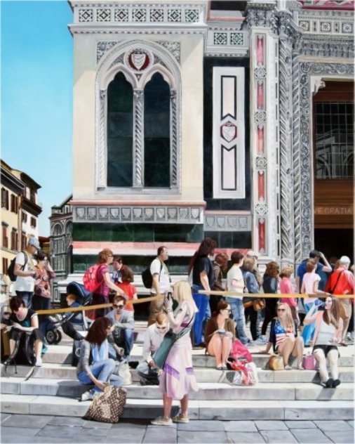 Entering the Duomo 2012 49x39  Huge Original Painting by Matthew Bates