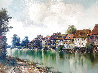 River Village 1987 41x48 Huge Original Painting by Willi Bauer - 0
