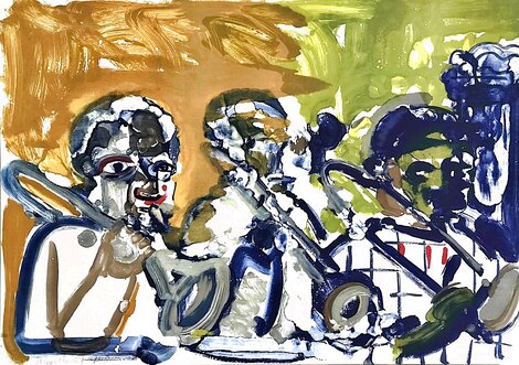 Brass Section (Jamming at Mintons) PP 1979 Limited Edition Print - Romare Bearden