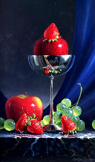 Strawberry Sundae 1999 22x18 Original Painting - Charles Becker Strawberry Sundae 1999 22x18 Original Painting - Charles Becker