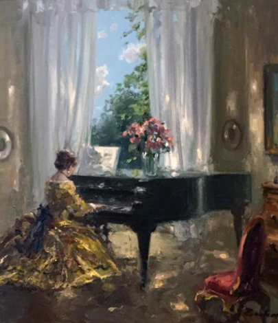 Piano Room Original Painting - Hans Becker