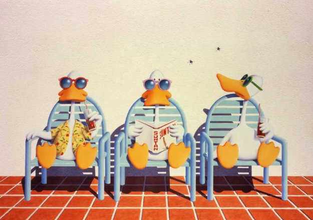 Michael Bedard , Sitting Ducks , lithographic humor by Michael Bedard